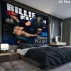 Billie Eilish Custom Name Wall Tapestry Aesthetic Wall Hanging Printed Fabric Blanket Decorative Tapestries for Bedroom Living Room Home Decor