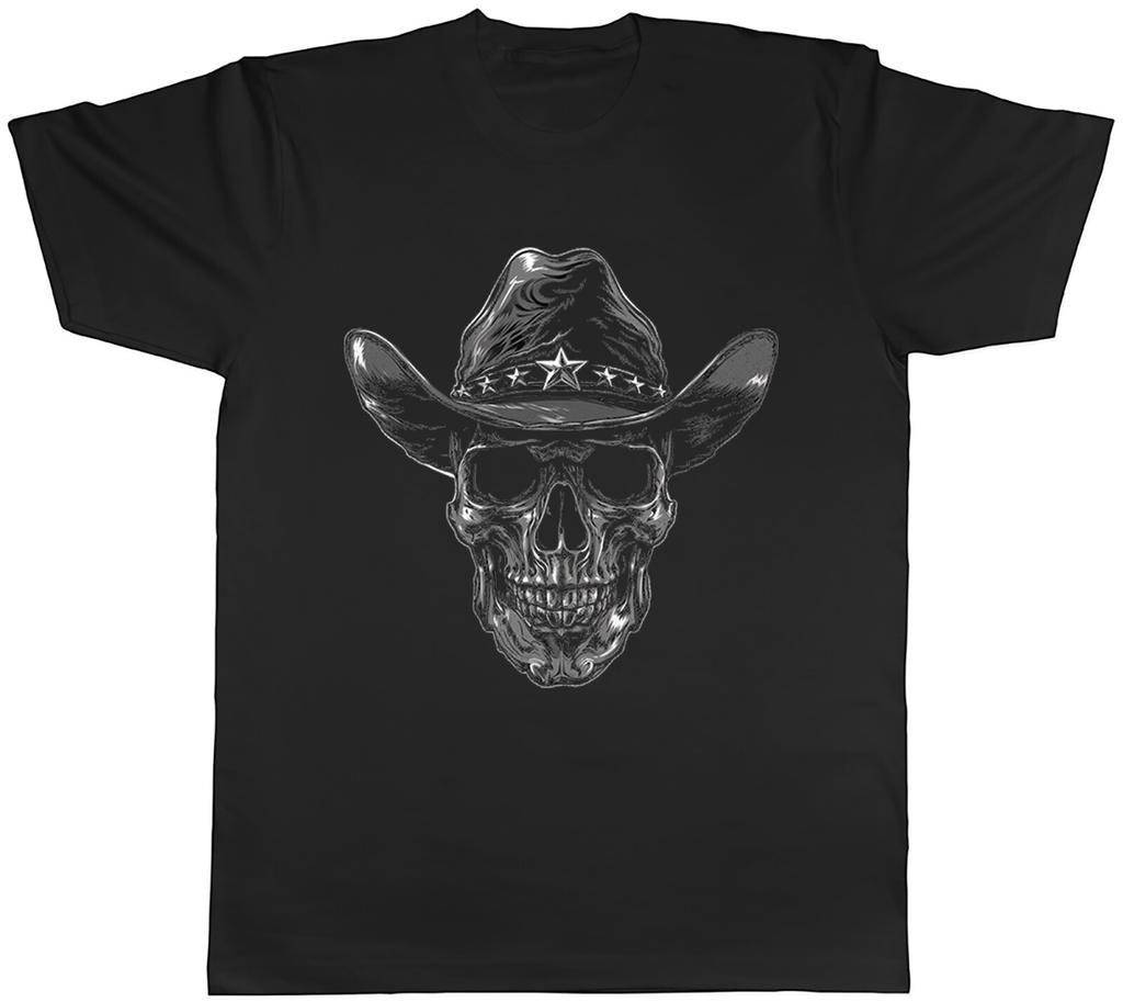 Skull Cowboy Unisexs TShirt Wild West Sherrif Tee Gift