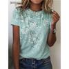 Floral Women T-Shirts Short Sleeve 3D Flower Printed Streetwear Ladies T Shirt Summer Loose O-Neck Casual Breathable Female Tops
