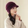 Rabbit Fur Hat Middle-Aged And Elderly Thickened Knitted Wool Hat Winter Warm Velvet Mother Old Lady Ear Hat