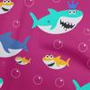 Cotton Flex Fuschia Pink Fabric Shark Print Kids Sewing Craft Projects Fabric Prints By Yard 40 Inch