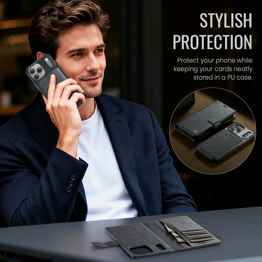 LUXURY Case for IPhone 18 Pro Max 5G 2026 2In1 Detachable Leather Wallet Holder Card Funda IPhone 18 Pro Magnetic Cover