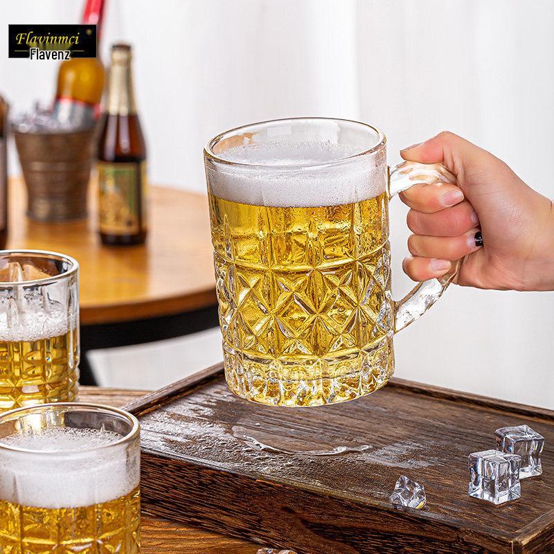 Flavinmci Crystal Glass Beer Mug Set