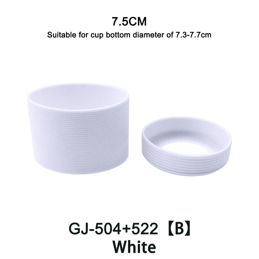2Pc/Set 7.5cm 15 Colour Threaded Soft Silicone Cup Sleeve And Bottom Suit Heat Insulated Anti Slip Good Toughnes Odorless