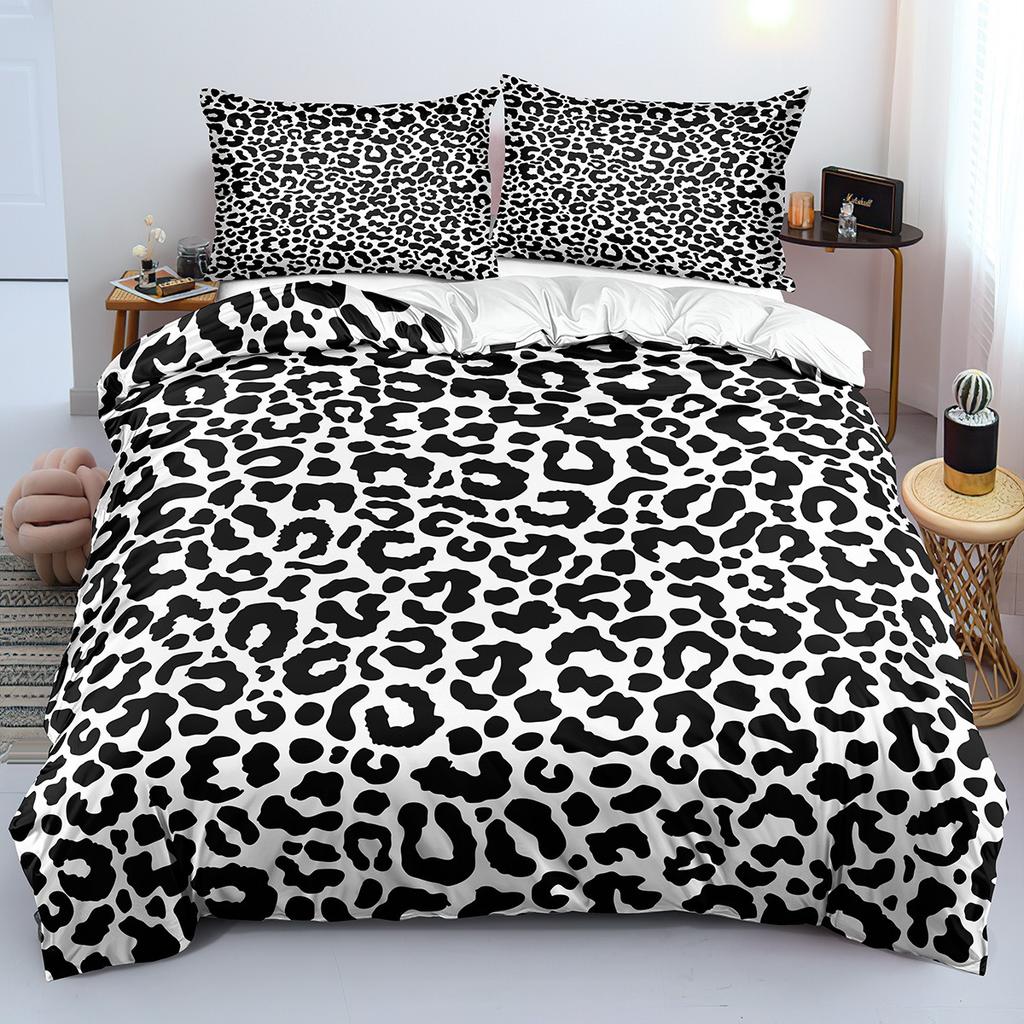 A Canvas of Spots for the Creative Soul - Artistic Leopard Print Bedding Set,Duvet Cover&Pillowcases,A Gift of Aesthetic Vision
