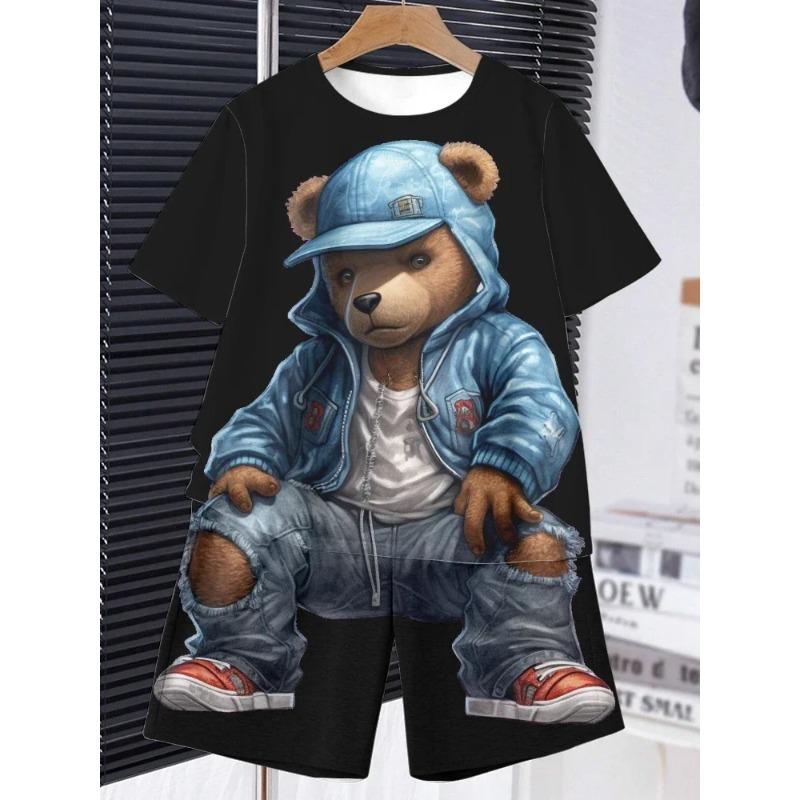 Направленный хит продаж, летний костюм для мальчиков с принтом динозавра и звезд, шорты с короткими рукавами, абстрактный стиль