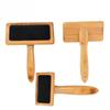 Powerful Eco-Friendly Simple Pet Grooming Brush Stainless Steel Dog & Cat Comb Safe Wooden Handle Economical Hair Removal Tool