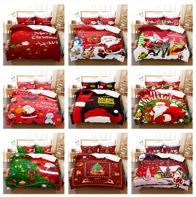 3D Санта-Клаус Постельные принадлежности Дети/подростки Пуховой пододеяльник 2/3 шт. Рождественское украшение для спальни AU210 * 240 Полный размер Удобный домашний текстиль