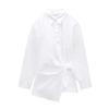Spring New Women's Clothing Lapel Long Sleeves Double Breasted Poplin Shirt 9479306 9479242 9479282