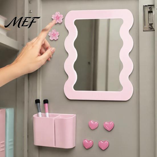 Magnetic Locker Organization Kit 10Pcs Accessories for Girls, Includes Mirror, Whiteboard, Pen Holder, Gift Teen Girls Magnets Stickers, Pink Decor &