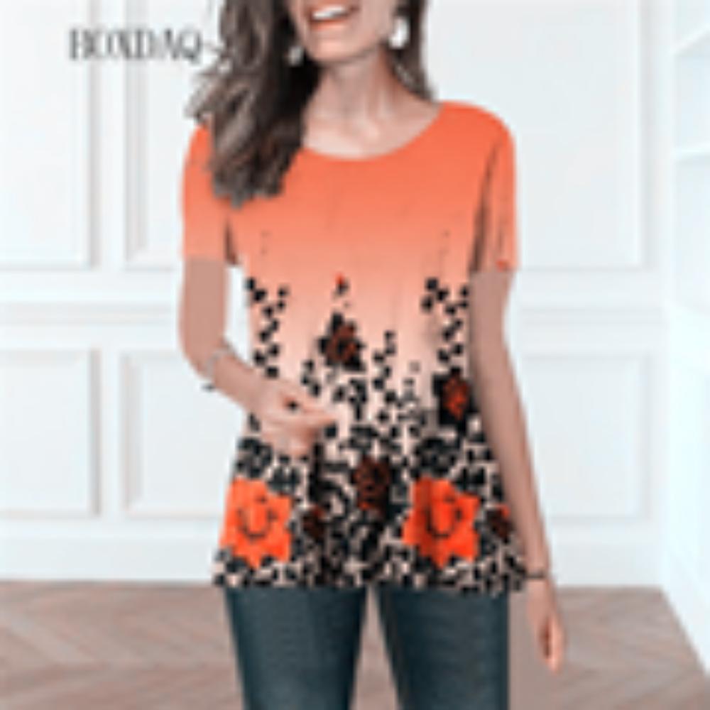 Plant&Flowers And Butterfly Graphic Women Fashion T-Shirts Short Sleeve 3d Printed Street Trend Ladies Tees O-Neck Casual Tops