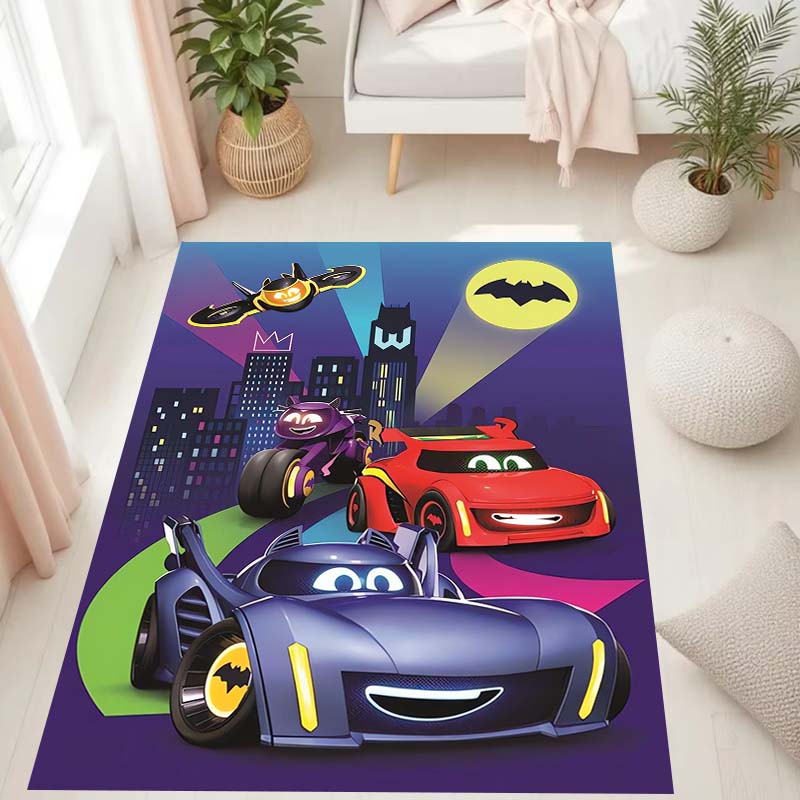 2026 New Batman Batmobile Background Non-Slip Rug, Rectangular Rug, Suitable for Living Room and Bedroom Decor