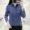 Autumn Winter Denim Shirt Women Super High Quality Single Buttons Pockets Long Sleeve Top Femme Korean Shirts Blouses