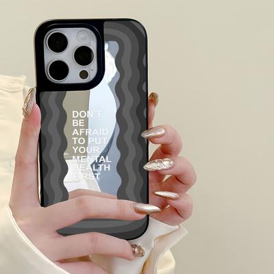 Зеркальный чехол для телефона для iPhone 15 11 13 14 для 15 16 Pro Max 12 13 16 Pro Чехол для телефона в милом стиле с облаками, цветами и животными