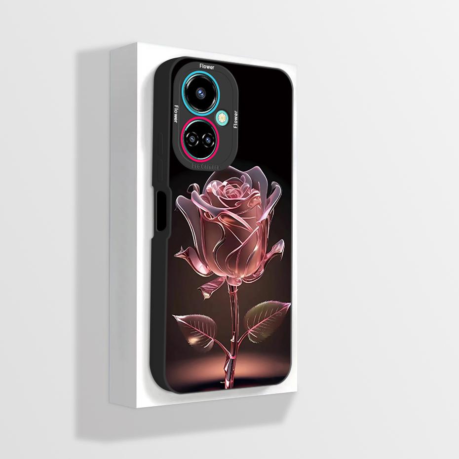 Чехол для Tecno Camon 19 Чехол для телефона Camon 19 Pro Neo Астронавт Цветок Защита камеры Противоударный Жидкий силикон Мягкая задняя крышка
