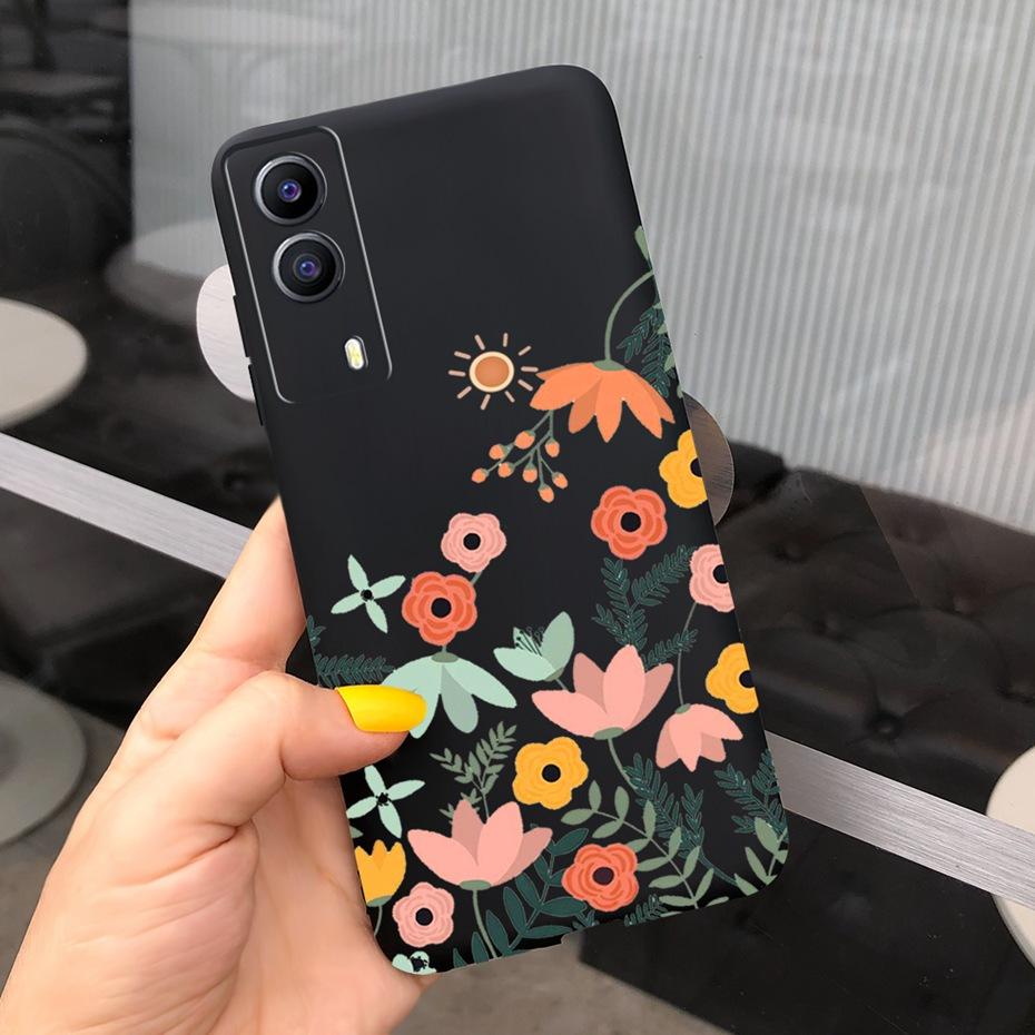 For Vivo Y53S 5G Case Vivo Y72 5G V2041 Phone Cover Silicone Cactus Soft Funda For Vivo Y52 Y 53s Y72 5G Sunflower TPU Bumper