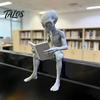 3D-печатная фигурка читающего инопланетянина, креативная скульптура сидящего инопланетянина, коллекционные фигурки инопланетян из смолы для рабочего стола, офиса, кабинета
