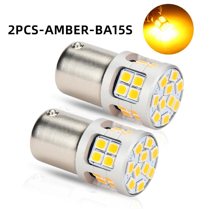 2PCS P21W 1156 BA15S 1157 BAY15D 3030chip 30SMD LED Bulbs Turn Signal Light 12V White Car Reverse Backup Parking Brake Lamp DRL