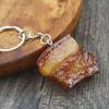 Creative PVC Model Food Keychain Gift: Soft Rubber Imitation Braised Pork Belly, Pork And Roast Chicken Pendant