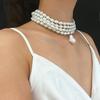 Pearl Jewelry Gift Multi-layer Necklace Elegant Faux Party
