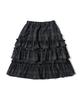Kijiko Ke702-Frill Cancan Midi Skirt Check Navy