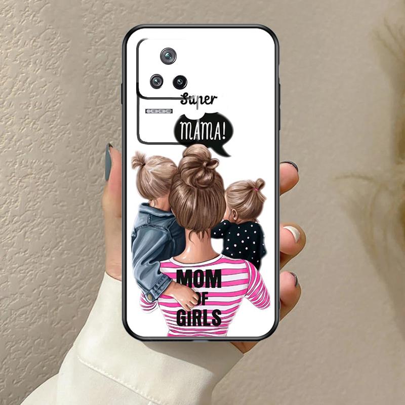 Baby Mother Brown Girl Family Case For Xiaomi 15 Ultra 13 14 13T 14T 15T Pro 17 Pro Ma POCO F7 F5 F6 X5 X6 X7 Pro Cover