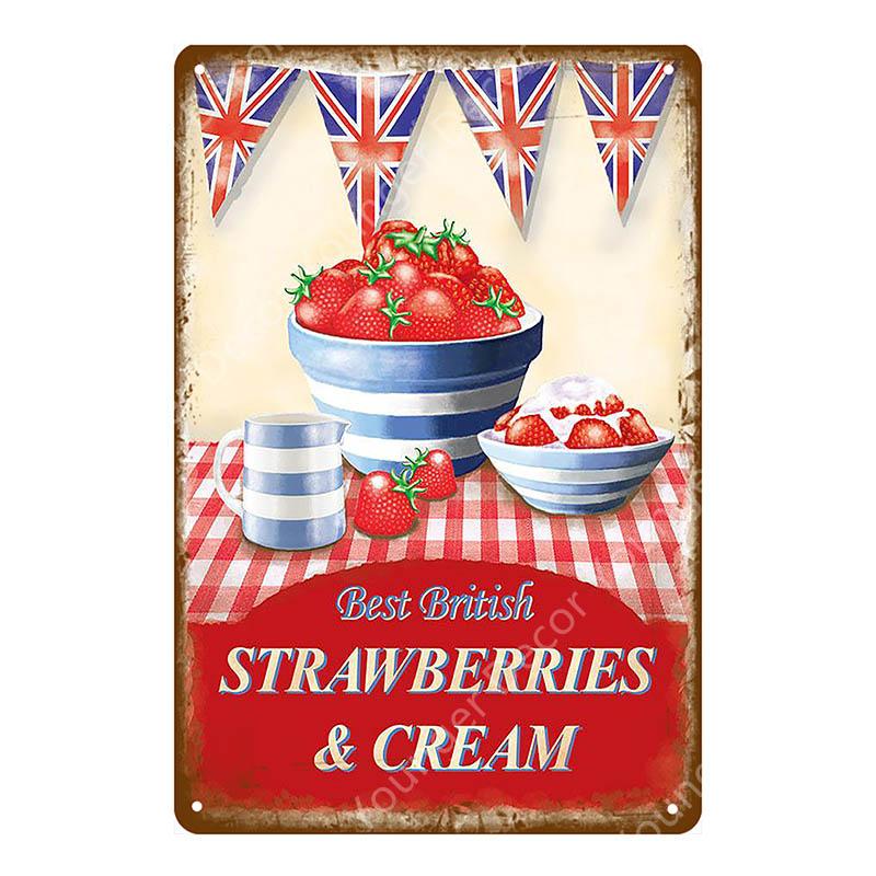 Еда, декор для хлеба, мороженое, молоко, клубника, соленые огурцы, вафли, металлические жестяные вывески, винтажный постер, настенная художественная табличка YI-010