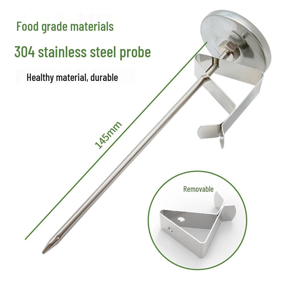 Stainless Steel Water Temperature Thermometer for Milk & Coffee - No Battery Required, ideal for Home Kitchen Use.