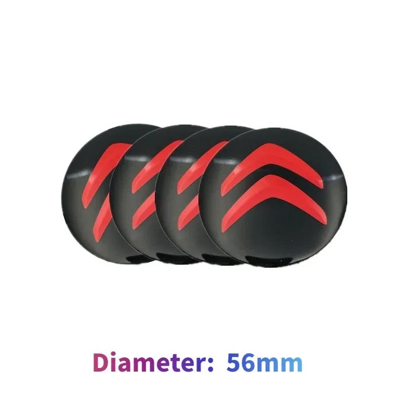 4pcs Car Wheel Center Hub Cap Cover Sticker Decals for Citroen C1 C2 C3 C4 C5 C-Elysee Cactus Picasso Xsara Berlingo DS3 DS4 DS6