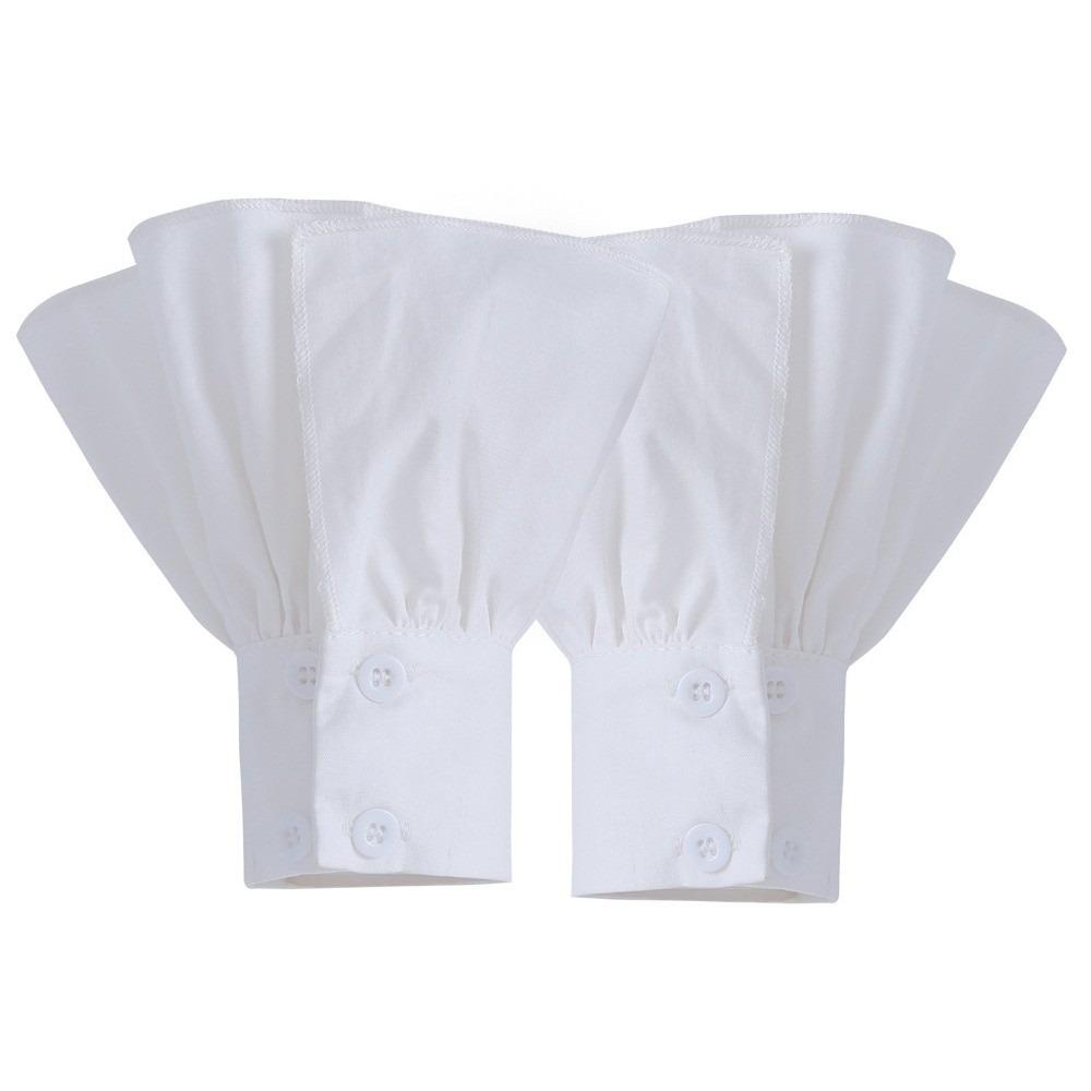 Ruffles Pleated Fake Sleeves Chiffon Detachable Cuffs Fake Flared Sleeves False Cuffs Sweater Horn Cuffs Hand Wrist Cuffs