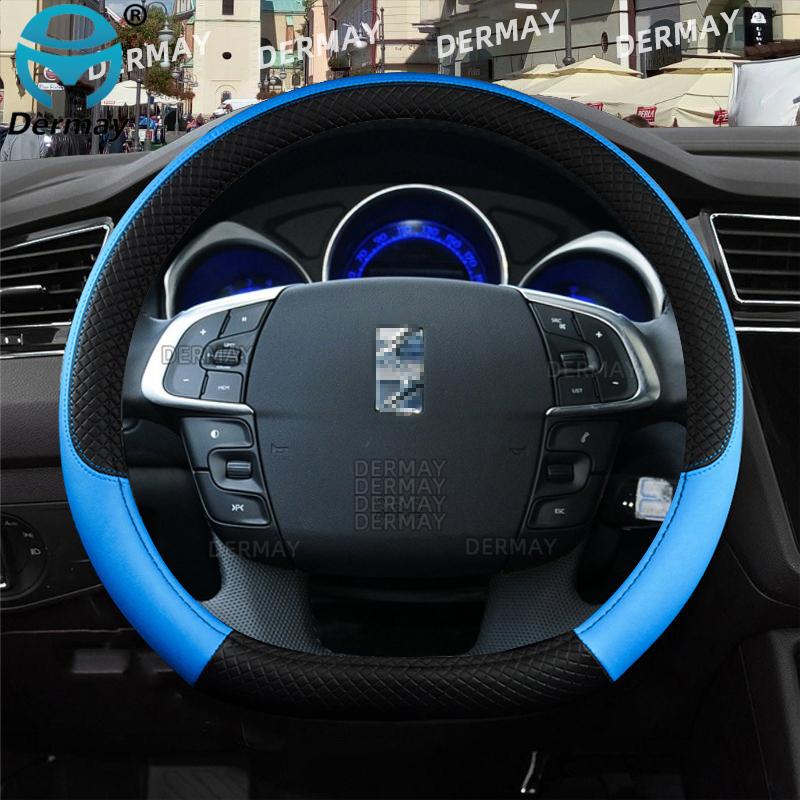 For Citroen DS4 DS 4 I II 2010~ Car Steering Wheel Cover PU Leather Non-slip Auto Accessories