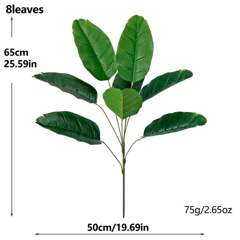 Artificial Green Plants: Large Banana Leaves, Monstera, Spring Feather, Areca Palm & Fan Tail Palm for Home and Garden Decor