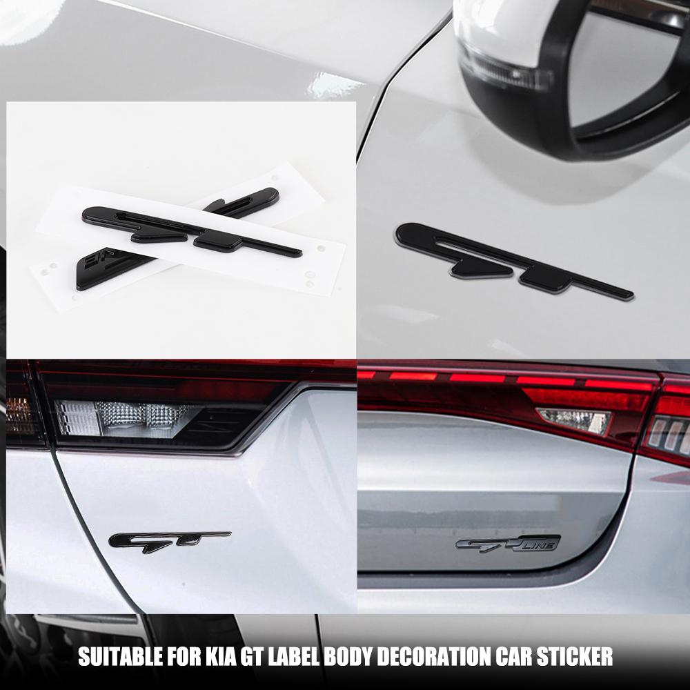 cpzmnv1 GT GTline Letter Logo Car 3D Rear Marked Side Marking Decorative Sticker Badge For Kia KN Pegas Sorento Soul Cerato Niro Optima