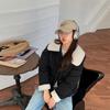 Короткое женское корейское сахарное короткое зимнее пальто с роговой застежкой-клевантом и большим лацканом