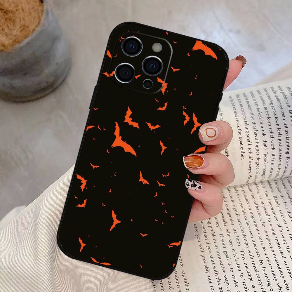 Halloween Pumpkin Head Phone Case For iPhone 17,16,15,14,13,12,11 Plus,Pro Max,XS,Soft Silicone Black Cover