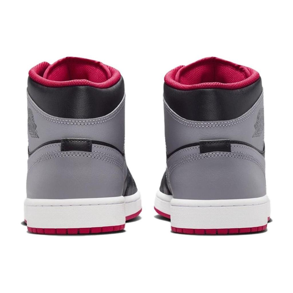 Мужские кроссовки Air Jordan 1 Mid Bred Shadow серо-черные цементно-серые DQ8426-006