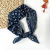 Spring-summer cashew flower square scarf, cotton-linen small square scarf, silk scarf, classic vintage versatile bun neck scarf
