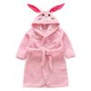 Kids Autumn Winter Bathrobe Baby Boy Girls Flannel Night Gown Cartoon Animal Pajamas Long Sleeve Hooded Childrens Sleepwear