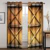 3D реалистичная деревянная дверь каменная дверь занавеска с принтом для спальни гостиной окна от пола до потолка кухонные жалюзи cortinas 2 шт.