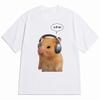 Hamster ID Photo Guide Korean Slogan Print T Shirt Unisex Loose Oversized Harajuku Streetwear Cotton Summer Graphic Tee