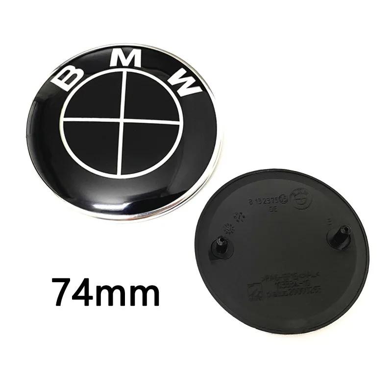 For BMW F30 F32 F34 F20 F10 F15 F16 E39 E46 E60 E90 3PCS Black 82mm Front/74mm Rear 45mm Steering Wheel Hood Trunk Emblem Logo C222