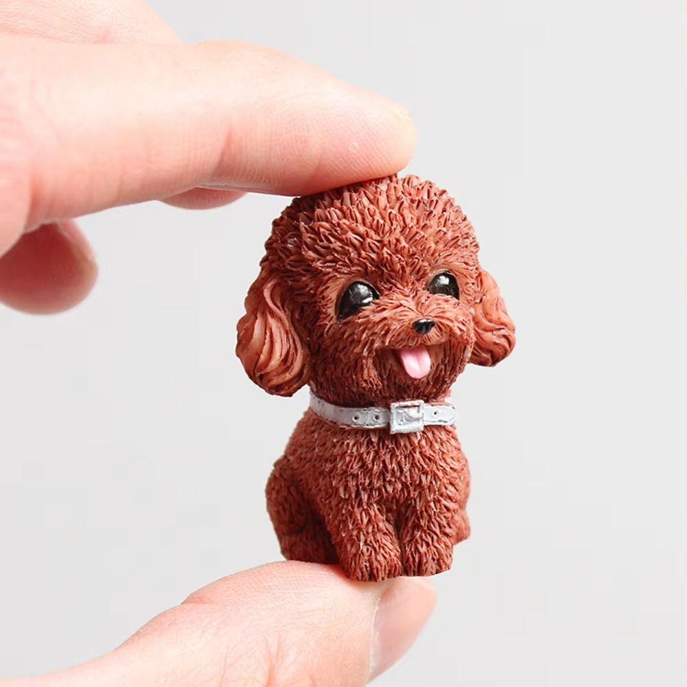 Cute Simulated Dog Figurine Resin Dog Ornament Car Accessories Dog Animal Model  Children Kids