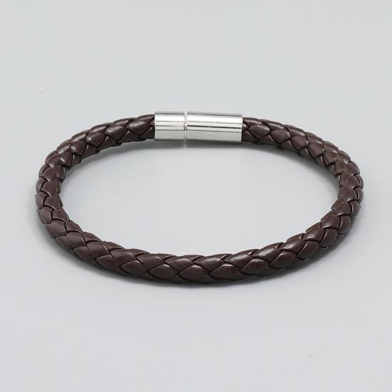 Faux Leather Braided Bracelet Handmade Luxury Solid Color Casual Unisex Bracelet Wrist