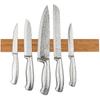 Leeseph Powerful Wall Mount Magnetic Knife Strip, Solid Bamboo Wood Knife Rack,16 Inch