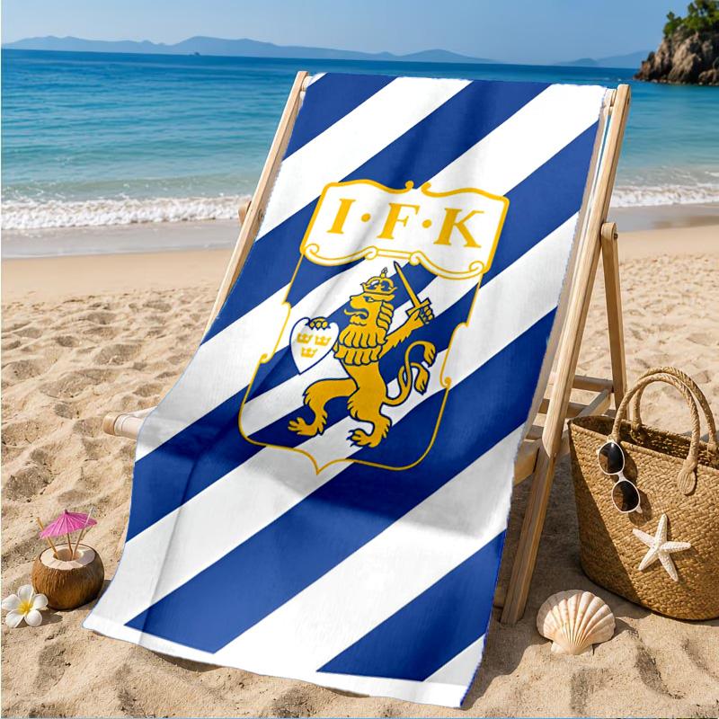 Пляжное полотенце с эмблемой герба Ifk Lion, Быстросохнущее, Легкое в уходе, Подходит как для занятий фитнесом, так и для пляжного отдыха, Спортивный незаменимый аксессуар