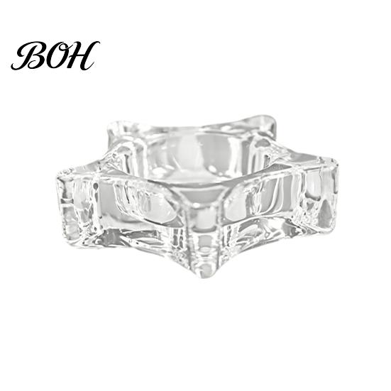 Small Glass Candle Holder Flower Tealight Holder, Plum Blossom for Home Party Decor, Wedding Table Centerpiece Compact