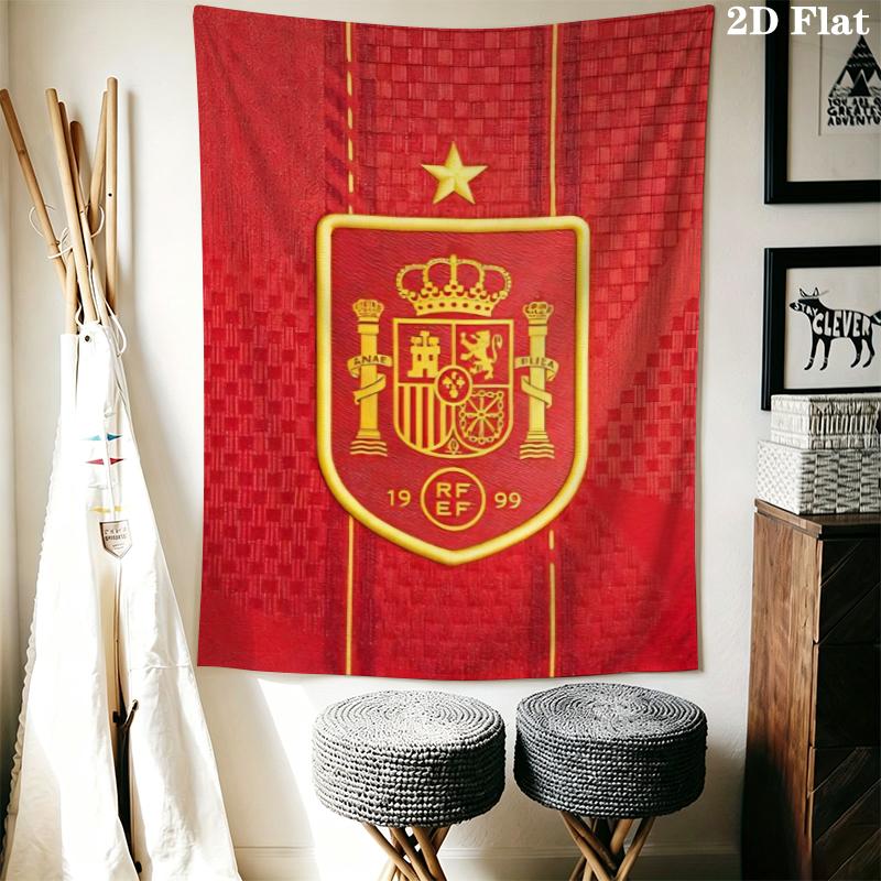 Spain national football team Wall Tapestry Aesthetic Wall Hanging Printed Fabric Blanket Decorative Tapestries for Bedroom Living Room Home Decor