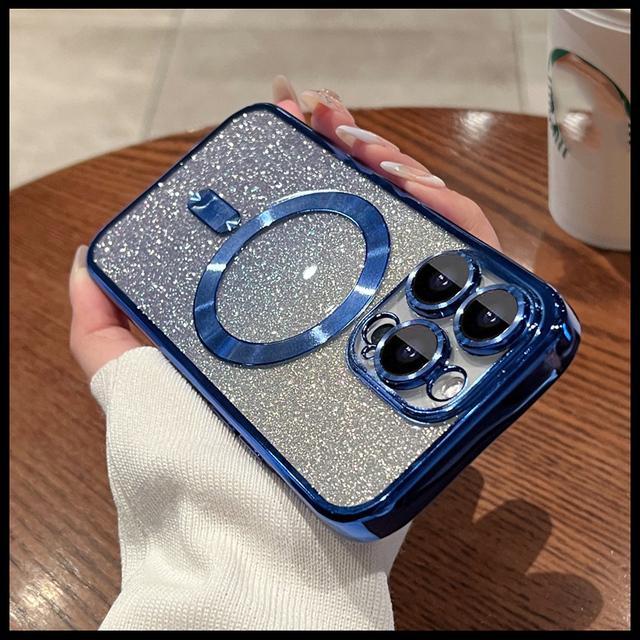 Сияющий блестящий чехол для телефона с беспроводной зарядкой для Iphone 14 13 12 11 Pro Max 13pro 14 Plus противоударный мягкий чехол-бампер