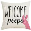 Easter Floral Pillowcase Linen Letter Printing Sofa Cover Cushion Cover Bedroom Pillowcase