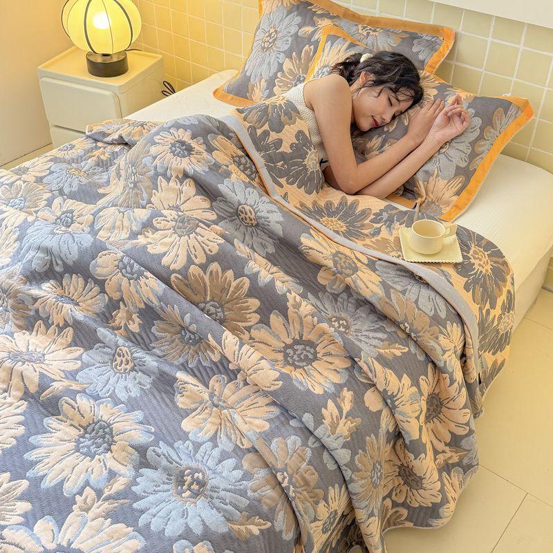 1 шт. Хлопковое трехслойное марлевое полотенце-одеяло, полотенце-одеяло, покрывало на кровать, летнее охлаждающее одеяло, мягкое дышащее легкое уютное одеяло